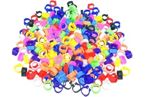 Gativs Tauben-Fußringe für Papageien 300 Stücke Wachtelringe Geflügel Fußringe Hähnchen Beinringe Geflügel Band Taubenringe Hühnerringe Tauben Fuß Ringe Clip 8 mm Fuß-Clip-Ringe Farbmischung