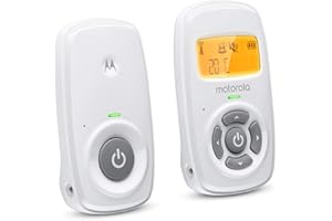 Motorola Nursery Baby Monitor AM24 - Audio Only with High Sensitive Microphone - Parent Unit with 300M Range, Room Temperature Monitoring and LED Sound Indication - White