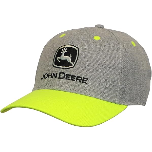 John Deere Farm State Pride Twill Hat - Green & Yellow Adjustable Baseball Cap, Embroidered State Design