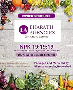 Bharath Agencies Water Soluble NPK 19-19-19 Fertilizer for Potted and Gardening Plant (1000 g)