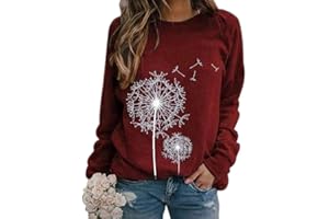 heekpek Sweat-Shirts Femme Jumpers T Shirt Top Manches Longues Blouse Pullover Col Rond Chemisier Tops Femme Chic T Shirts Manche Longue Pull Imprimé