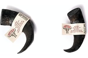 HIGHLAND ANTLER Buffalo Horn Medium Pack of 2 Dog Chew