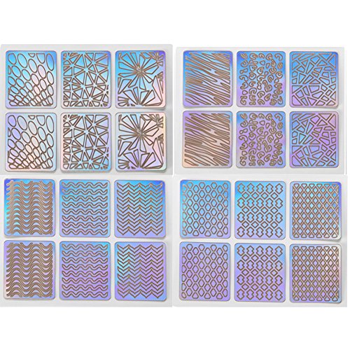 Blue Vessel 24pcs/set Nagelaufkleber Vinyls Nail Art Maniküre Schablone DIY Stanzwerkzeuge - 8