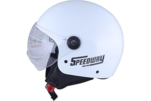 SPEEDWAY 1970 Speedway Casco Moto - Classic - Casco Jet, Ideal Tanto para Hombre como Mujer, Nuestro Casco de Moto Abierto es Ideal para la Ciudad, capacete Moto homologado ECE y Dot