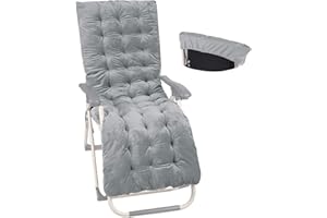 ‎REDCAMP REDCAMP Liegenauflage Dick,Tragbarel Auflage für Gartenliegen 165 x 54 x 9 cm, Bequeme Polsterauflage für Gartenliege Sonnenliege Liegestuhl Kissen, Grau