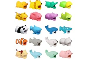 BomnKa 20 Pieces Animals Cable Protector, Cute Animal Bites Plastic Cable Saver Cable Break Protection Animals Charging Cable Cord Saver for Usb Charging Cable Protector