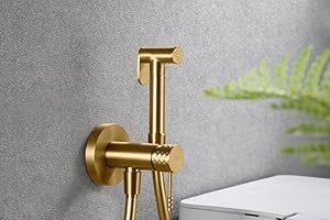 MICE COLLECTION MICE - Grifería monomando empotrada para bidé hecha de latón -Ducha higiénica empotrada y monomando Grifo bidet empotrado Oro Cepillado RDG053/OC