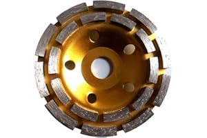 CT&T INDUSTRIE Diamantschleifteller Schleifscheiben Ø 115-230 mm 22.23mm Loch Schleiftopf mit Doppel Zahn (Doppel Zahn DM 125 mm)