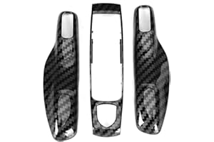 YOSOO HEALTH GEAR 3 Sztuk/zestaw Pokrowce na Kluczyki Zdalne, Etui na Kluczyki Samochodowe, Osłona na Kluczyk w Stylu z Włókna Węglowego Pasuje do Porsche Cayman/Macan/
