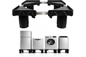PM Good Height (6 Inches from Ground) Adjustable Stand Without Wheels Suitable for Washing Machine (Front/Top Load), Fridge, Dishwasher Capacity 500 Kg Adjustable Size: 18" 28"(Stainless Steel)