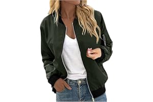 AMhomely Women Jackets Sale Clearance Open Front Bomber Jackets Women's Casual Chic Round Neck Long Sleeve Pullover Colorblock Tops Blouse Jackets Ladies Casual Shirts Coats UK Size