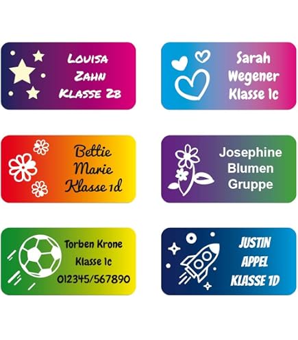 Striefchen® Schuletiketten – 100-teiliges Set Mit Schmetterlings-Motiv, Personalisierbar