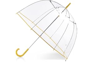 Totes Parapluie à bulles transparent pour adultes et enfants avec auvent en dôme, design léger, protection contre le vent et la pluie, limonade, adultes – 129,5 cm, parapluie à bulles transparent avec
