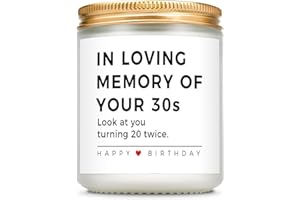 Giftasy Funny 40th Birthday Gifts for Women Men - Handmade Lavender Candle - 40 Year Old Birthday Gifts for Women Men Mum Dad Wife Husband Friend Sister Auntie, Happy 40th Gift Ideas