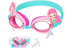 Pwsap Dziecięce okulary pływackie z zatyczkami do uszu