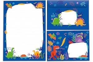 JUNAPACK Writing Paper Blocks Envelopes Dinosaur Dino Children's Motif Girls Boys