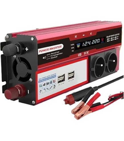 Convertisseur 12V à 220V 4000W - Onde Sinusoïdale Modifiée, Double USB, Pour Voiture, Camping, Bateau