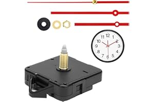 CAISYE Orologio Silenzioso del Movimento Lungo Albero, 24MM Meccanismo Orologio da Parete, Parti di Sostituzione dell'Orologio Fai da Te, Adatto per Progetti di Decorazione e Riparazione di Orologi (Rosso)