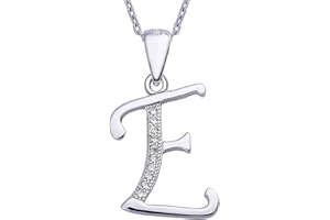 Viki Lynn Collier avec pendentif en forme de lettre Initiale Argent 925 Oxyde de Zirconium Cadeau personnalisé pour femmes filles