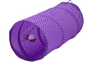 Ruiting Tunnel Spielzeug Katze, 50cm Lang faltbar Interaktiv Training Toy Puppy Kitty Tunnel 25cm Durchmesser(Lila)