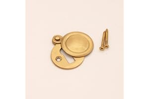 INFINITY DECOR Victorian Style Closed Key Hole Swing Door Lock Cover Escutcheon Lock Security Key Hole Cover with Screws in Various Finishes (Satin Brass)