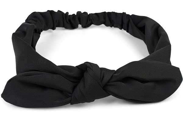 styleBREAKER Vanligt pannband för kvinnor med rosett och elastisk dragsko, pannband, pinup, rockabilly 04026035