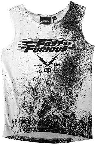 Boys Vest Official Fast &amp; Furious 8 Movie Racer Back Tee Tank Top Sizes from 6 to 12 Years