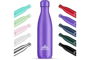 Mont-Clair l'O Botella Agua Acero Inoxidable - Botella Isotermica Termica sin BPA, 12h de Bebida Caliente y 24h de Bebida Fría, Termo agua con pared Doble Aislamiento, 500ML - Morado
