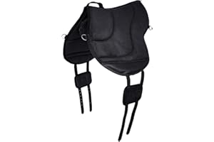A&M Reitsport Reitpad, Bareback Pad mit Klettkissen, baumloser Sattel 1060, Neu, Farbe:Schwarz