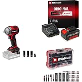 Einhell TP-CW 18/350-C Li BL - Solo, K&ouml;m&uuml;rs&uuml;z Ak&uuml;l&uuml; Darbeli Somun Sıkma + 18V 4,0 Ah PXC Starter Kit, Ak&uuml; ve Şarj Cihazı + Bi