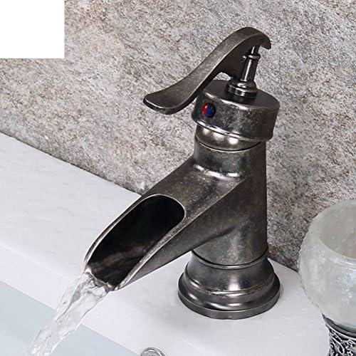 Antique faucet/Retro waterfall water taps all copper pots audience/Single hole hot and cold