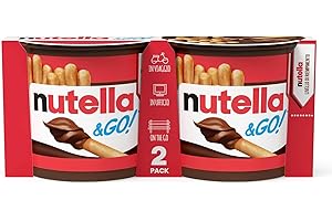 Nutella & Go, 2 Snack Monoporzione con Nutella e Croccanti Grissini, Senza Conservanti e Grassi Idrogenati, per Merende e Pause Quotidiane