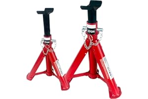 Simply Auto 2T Foldable Jack Stand Pair CFJS2T (2 Tonne, 2000kg), Red