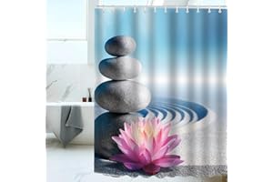 Lerores Tenda da doccia 120 x 200 cm, in tessuto antimuffa, orlo appesantito, impermeabile, lavabile, in poliestere, 8 con occhielli e anelli per tenda da doccia, per bagno, vasca da bagno