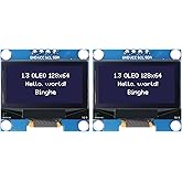 1.3" OLED I2C Display Module Binghe 3 Pieces 1.3" LED OLED Display I2C IIC OLED Display with SSH1106 Chip 128 x 64 Pixel I2C