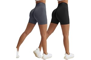 Vertvie Scrunch Butt Short de Sport Femmes, Short de Cyclisme Push Up Legging Court Short de Yoga à Taille Haute Short de Gym Opaque sans Couture Collants Shorts Anti Cellulite