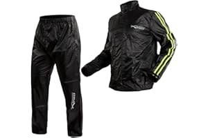 A-PRO Antipioggia Giacca Pantaloni Impermeabile Moto Scooter Alta Visibilità FLUO XL