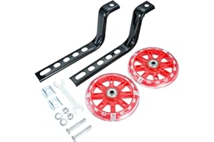 Surieen Stabilisers for Child’s Bike, Bicycle Training Wheels, Stabilisers Safety Support Wheel Universal Cycling Training Wheels for Kids Balance 12 14 16 18 20 Inch Bike, Red