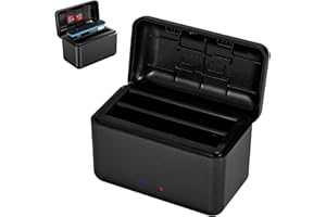 CERFFOOL Hub di ricarica rapida per Insta360 X4 Caricabatterie portatile per Action Camera Batteria a 2 canali Stazione di archiviazione Ricarica rapida Cavo USB Tipo C Custodia protettiva Accessori