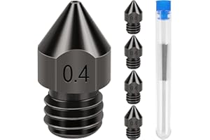 FAMINI 3D Drucker DÜSe 0,4 mm Hohe Qualität gehärtetem Stahl Printers Nozzles +Edelstahl Reinigungs Kit FÜR 1,75 mm Filament E3D V5-V6 3D Drucker Az. B. Anycubic (5 Stück)