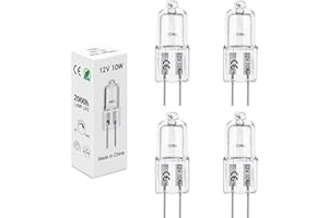BROTOU 4 żarówka Halogene G4, żarówki 12 V, 10 W, 2700K, ściemnialna ciepła biel, lampa halogenowa G4, do żarówki okapu kuchennego, piekarnika, lampy sufitowej, wanny, reflektorów, lamp ściennych,