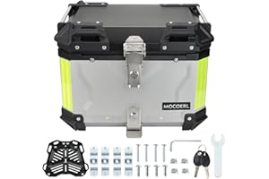 MOCOERL Bauletto per moto impermeabile da per deposito bagagli per casco con bauletto per moto (Argento, 45L)