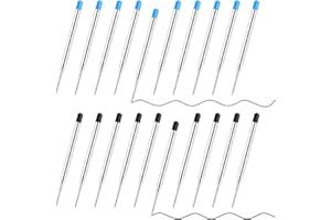 YFPOPONE 20 sztuk wkładów do długopisów, wkłady o dużej pojemności, 9,9 cm, wymienne wkłady do długopisów, wysokiej jakości grubość kreski 1 mm, format G2, do szkoły i biura (czarny + niebieski)