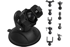 SoeKoa Dash Cam Suction Mount with Multiple Rotating Head Adapters,Anti-shake Strong Suction Cup.Suitable for Most Driving Recorders Such as V1, APEMAN, Byakov, Z-Edge, Roav, Old Shark, YI, UGSHD.