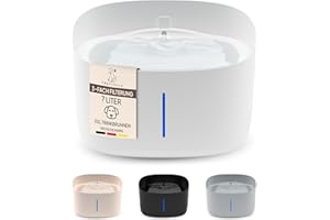 Pretty PAW® Trinkbrunnen für Hunde I Super leiser Hunde Trinkbrunnen mit 7 Liter Wassertank I BPA-freier Hundebrunnen mit Filter & LED I Leicht zu reinigender Dog Wasserspender