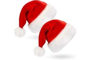 BOSONER Santa Hat Christmas Hats Adult: Xmas Hat Holiday for Adults, Unisex Velvet Comfort Christmas Party Hat Thicken Classic Fur for Christmas Gifts New Year Festive Holiday Gifts for Men Wowen
