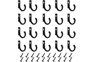 DAIUNI Haczyki do przykręcania, haczyki w stylu vintage, czarne, materiał stop cynku, wieszak na ubrania pojedyncze, do sypialni i kuchni, 20 szt.