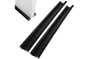 SVUPUE Stoper przeciągów, 2 sztuki, stoper przeciągów z podwójną uszczelką 95 cm, uszczelka do drzwi, możliwość przycięcia, skuteczna ochrona przed przeciągiem, z podwójną uszczelką, kolor czarny