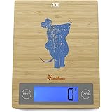 Die Sendung mit der Maus - Küchenwaage "Edition Shabby Chic" (Digitale Waage für Küche und Haushalt, Wiegefläche aus Bambus, 