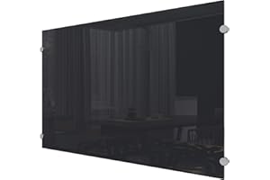 ECOfoxx 6mm ESG Glas Küchenrückwand Spritzschutz Herd Fliesenspiegel Glasplatte Rückwand viele Größen (Schwarz, 90x60cm)